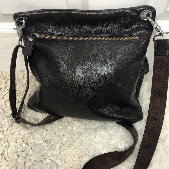 CLASSIC beautiful Brown Leather Crossbody Bag Purse - Picture 2 of 7